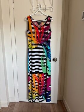 Frank Lyman Colorful Sleeveless Maxi Dress L Cruise Resort Wear